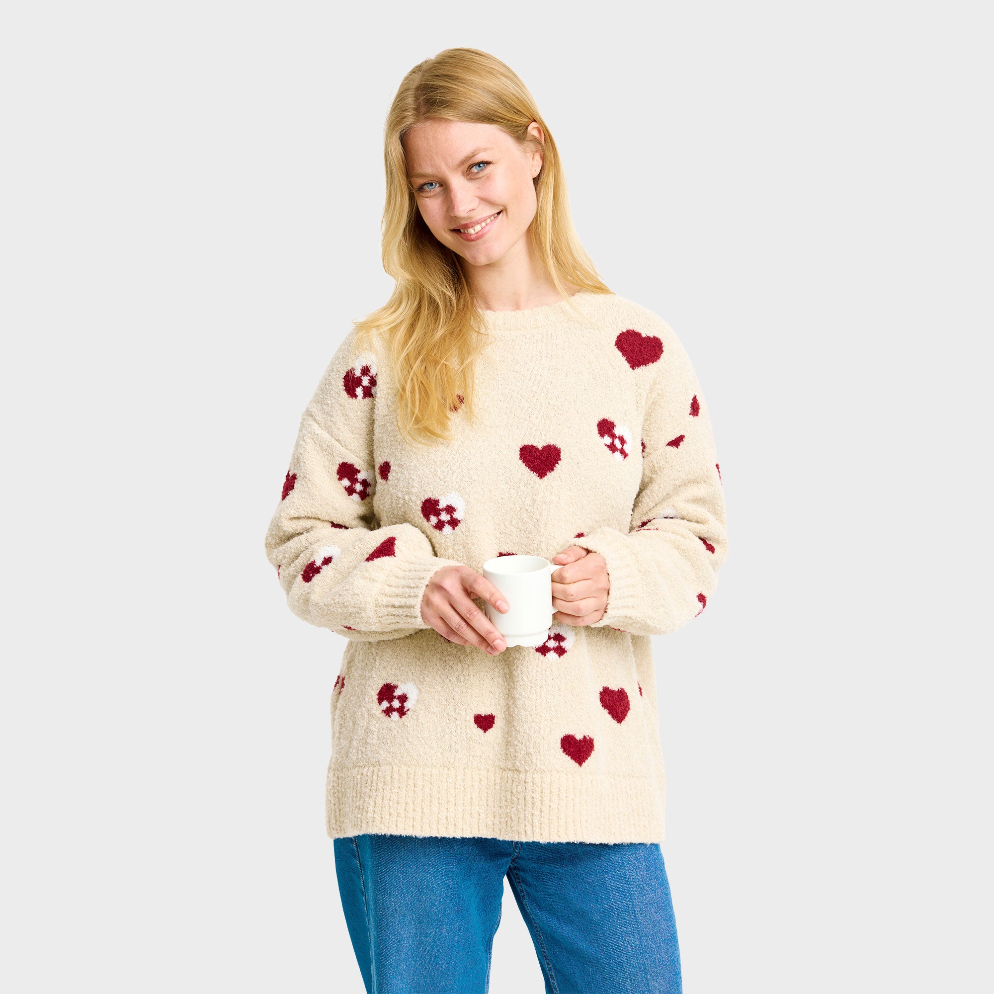 Julehjerte julesweater - Dame